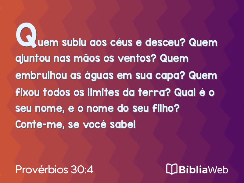 Provérbios 30:4 em imagem para compartilhar