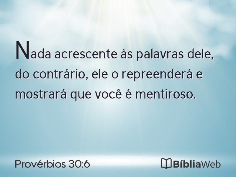 Provérbios 30:6 em imagem para compartilhar