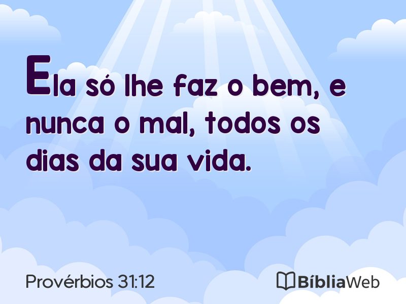 Provérbios 31:12 em imagem para compartilhar