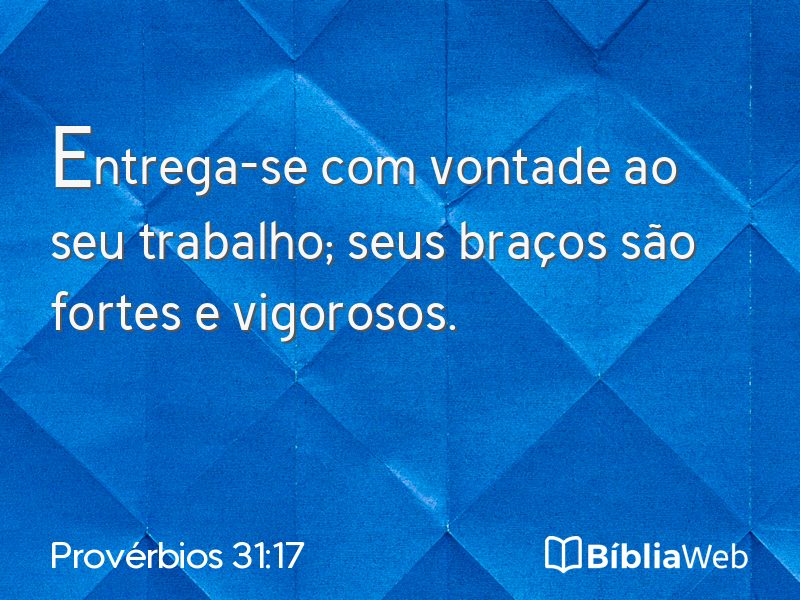 Provérbios 31:17 em imagem para compartilhar