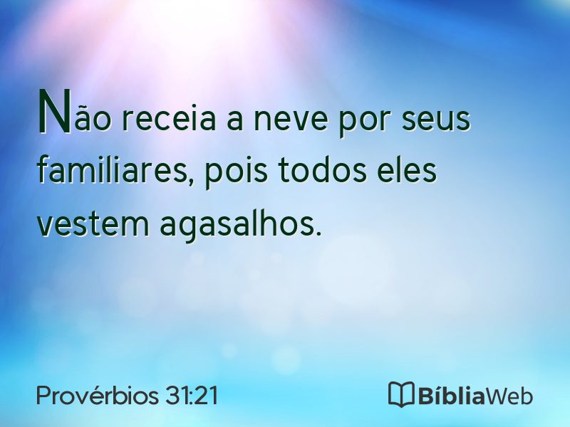 Provérbios 31:21 em imagem para compartilhar