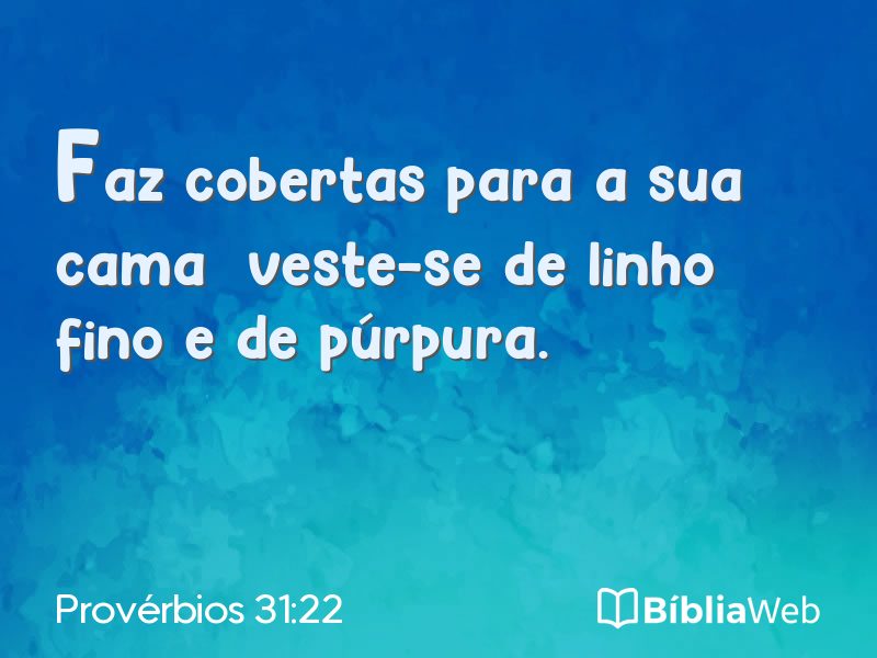 Provérbios 31:22 em imagem para compartilhar