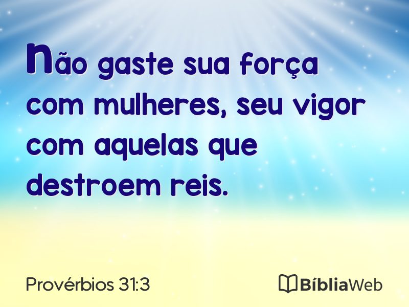 Provérbios 31:3 em imagem para compartilhar