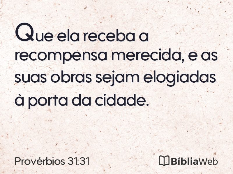 Provérbios 31:31 em imagem para compartilhar