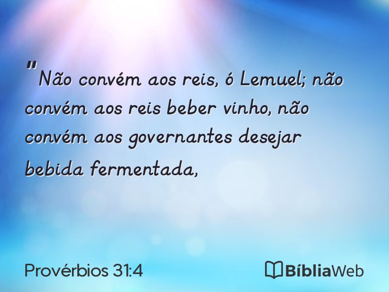 Provérbios 31:4 em imagem para compartilhar