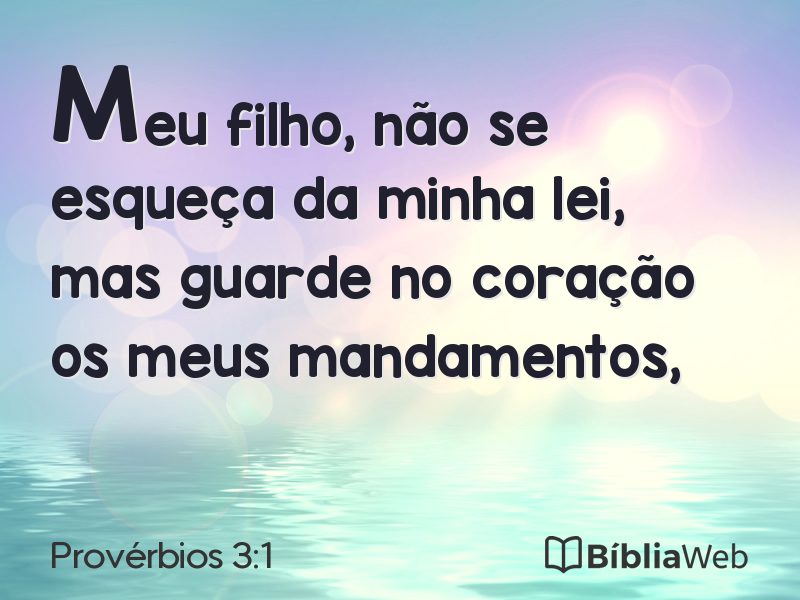 Provérbios 3:1 em imagem para compartilhar