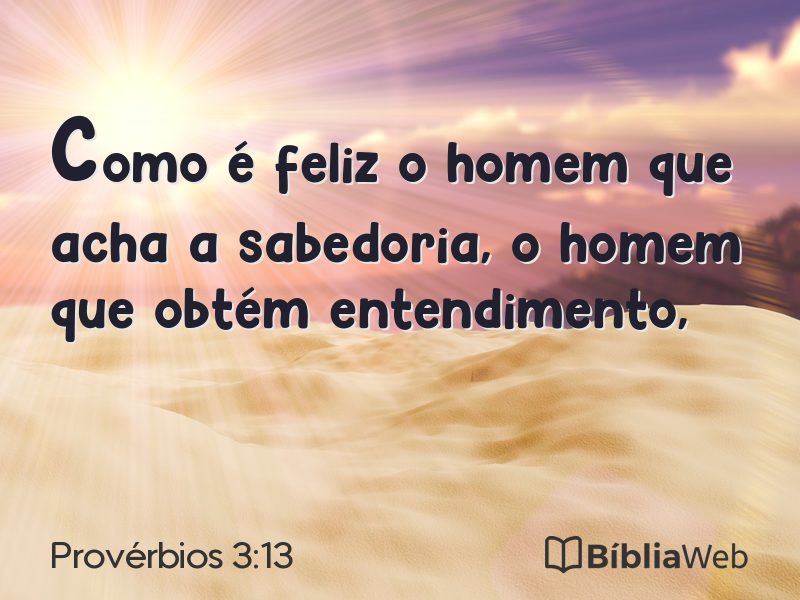 Provérbios 3:13 em imagem para compartilhar