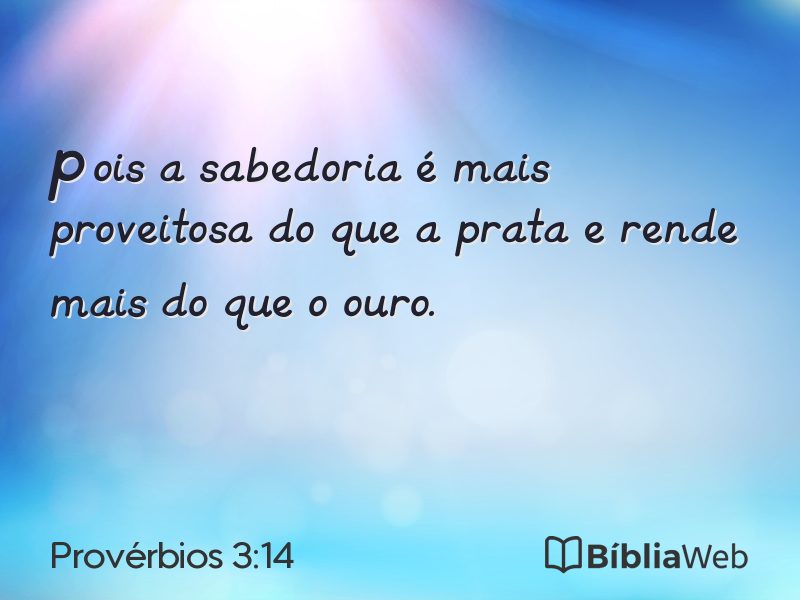 Provérbios 3:14 em imagem para compartilhar