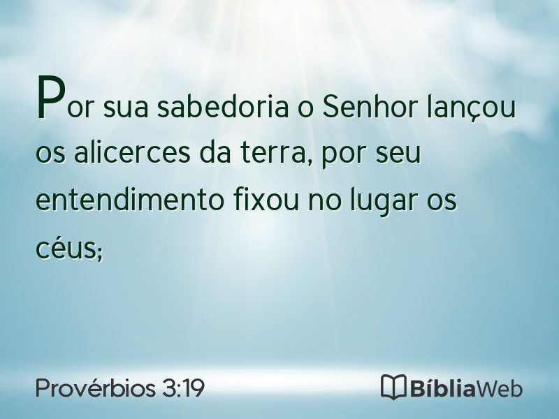 Provérbios 3:19 em imagem para compartilhar