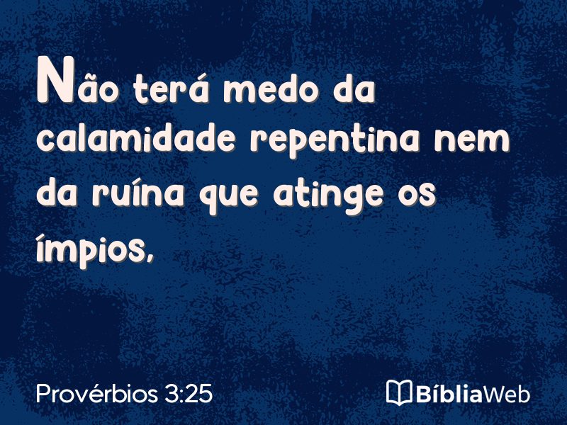 Provérbios 3:25 em imagem para compartilhar
