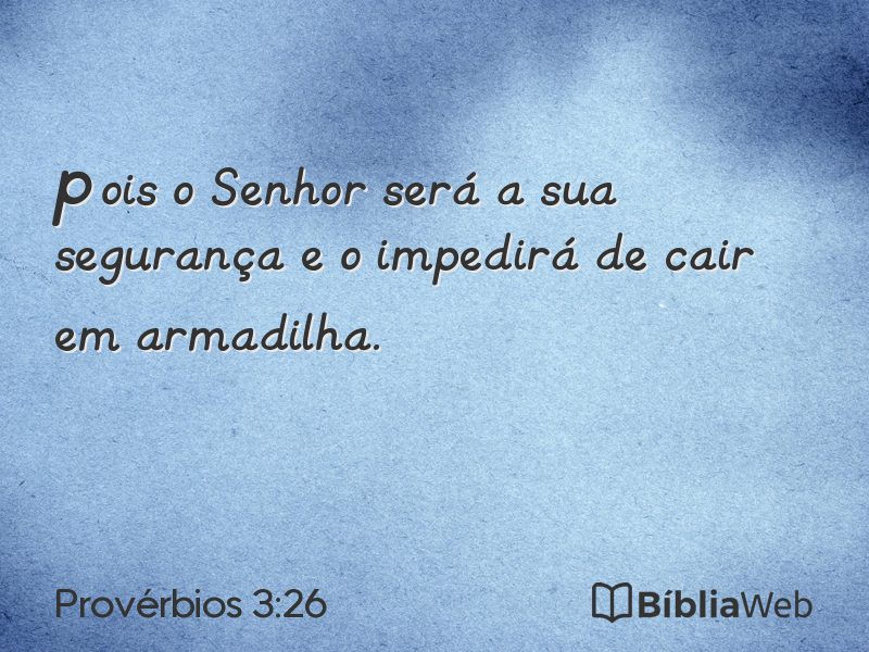 Provérbios 3:26 em imagem para compartilhar