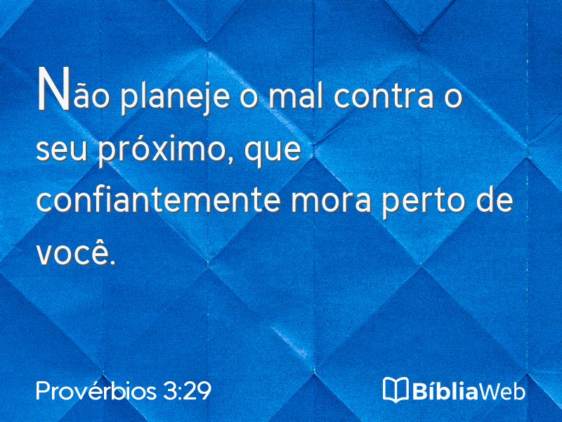 Provérbios 3:29 em imagem para compartilhar