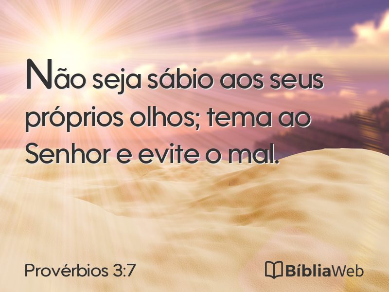 Provérbios 3:7 em imagem para compartilhar
