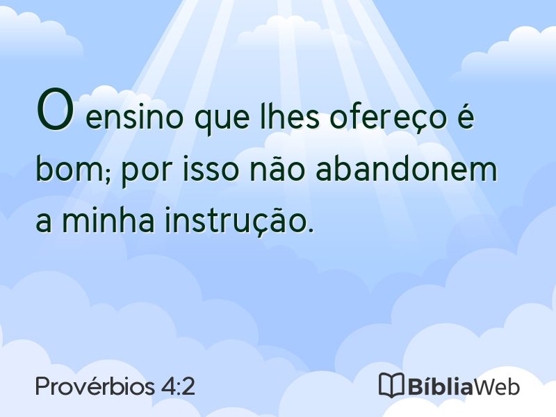 Provérbios 4:2 em imagem para compartilhar
