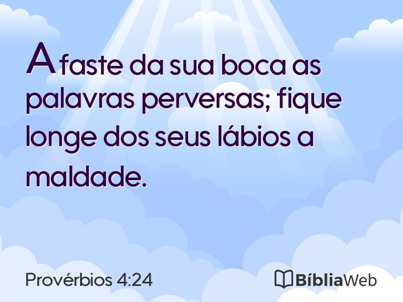 Provérbios 4:24 em imagem para compartilhar