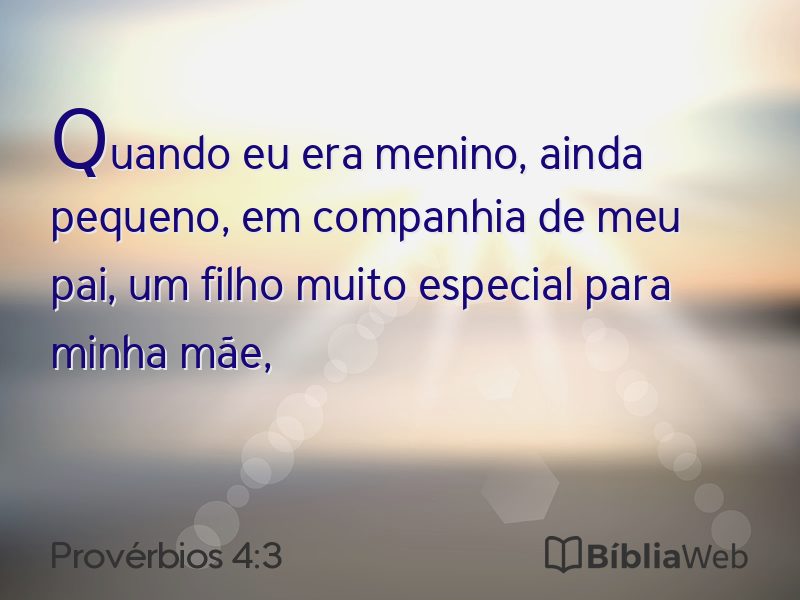 Provérbios 4:3 em imagem para compartilhar