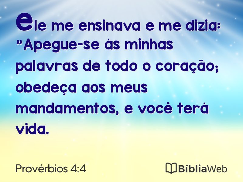 Provérbios 4:4 em imagem para compartilhar