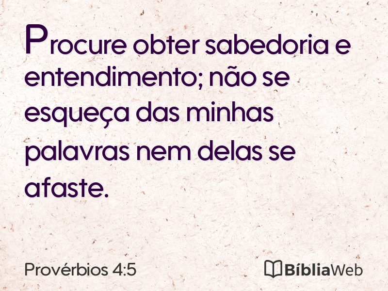 Provérbios 4:5 em imagem para compartilhar