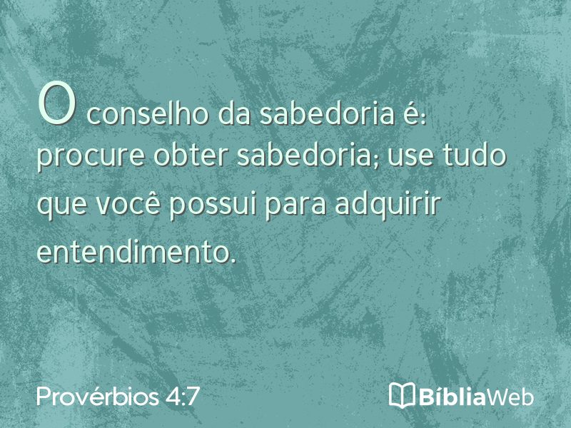 Provérbios 4:7 em imagem para compartilhar