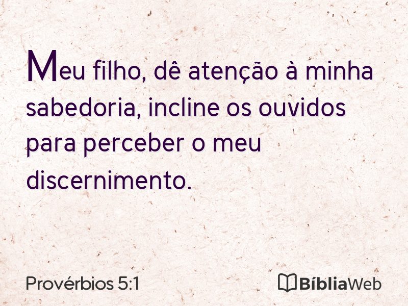 Provérbios 5:1 em imagem para compartilhar