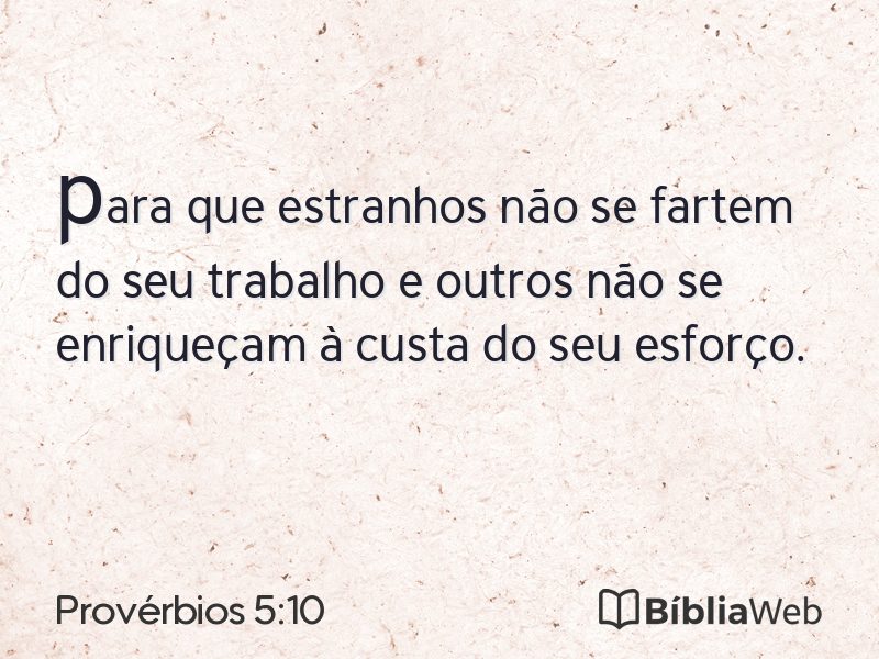 Provérbios 5:10 em imagem para compartilhar