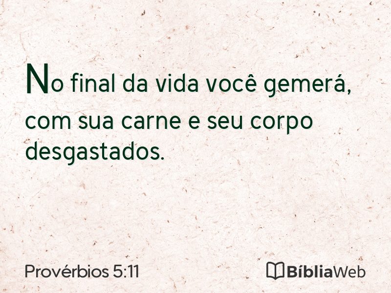 Provérbios 5:11 em imagem para compartilhar