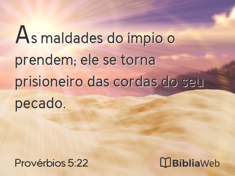 Provérbios 5:22 em imagem para compartilhar
