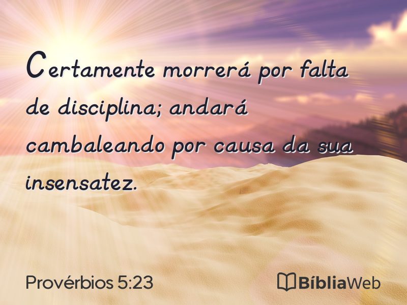 Provérbios 5:23 em imagem para compartilhar