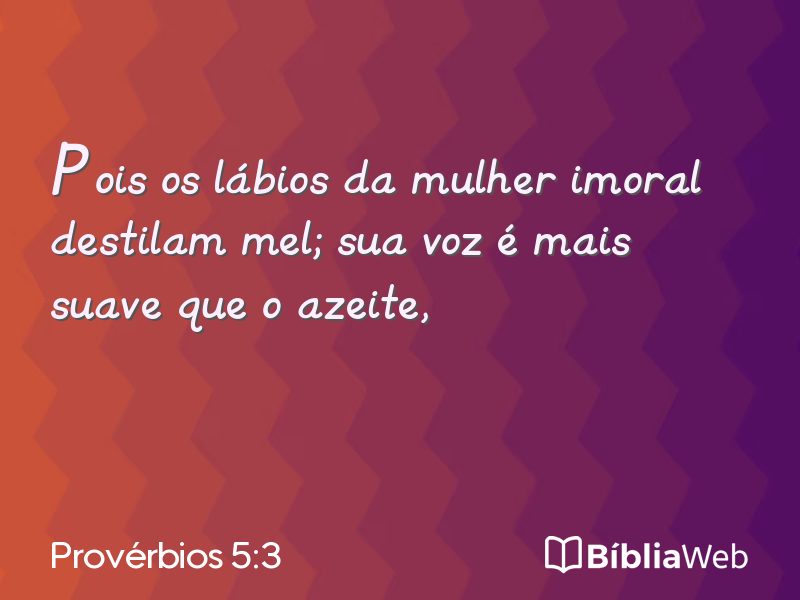 Provérbios 5:3 em imagem para compartilhar