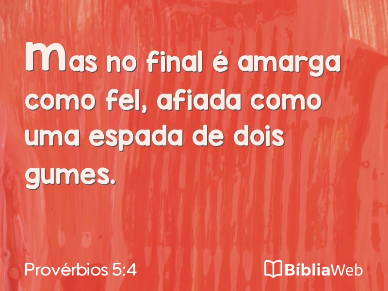 Provérbios 5:4 em imagem para compartilhar