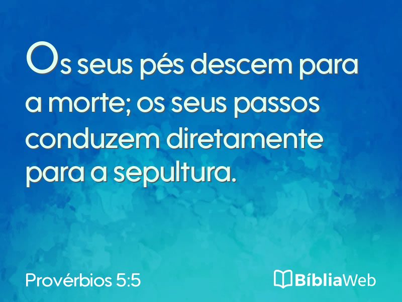 Provérbios 5:5 em imagem para compartilhar