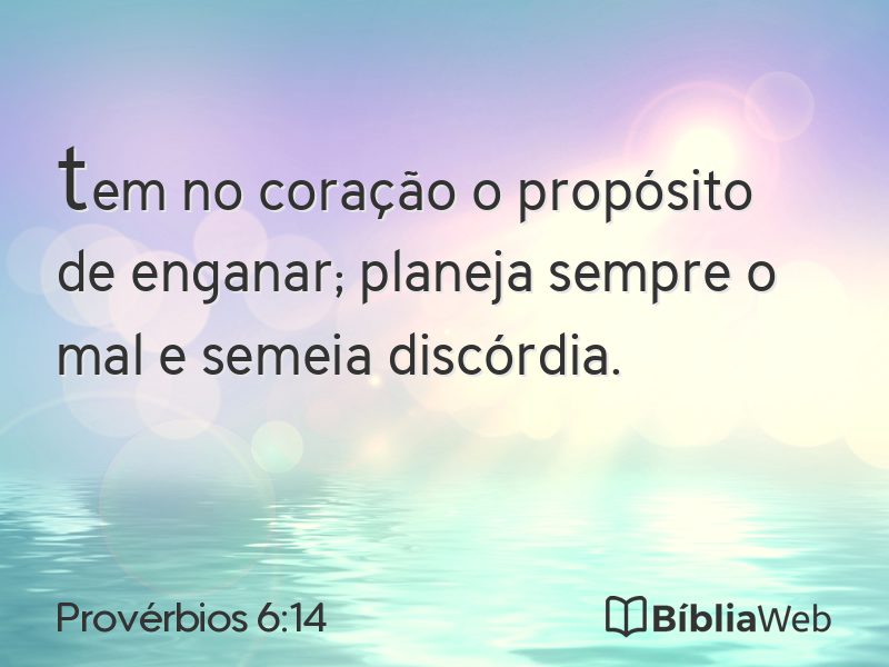 Provérbios 6:14 em imagem para compartilhar