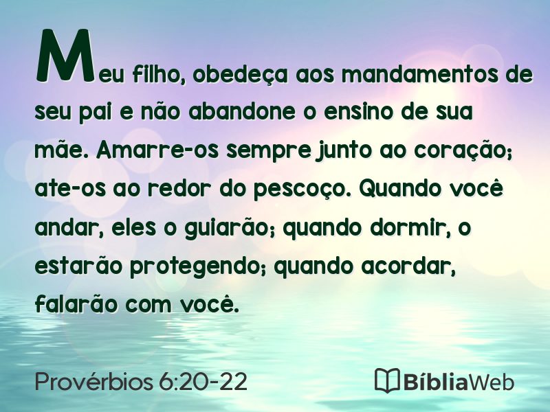 Provérbios 6:20-22 em imagem para compartilhar