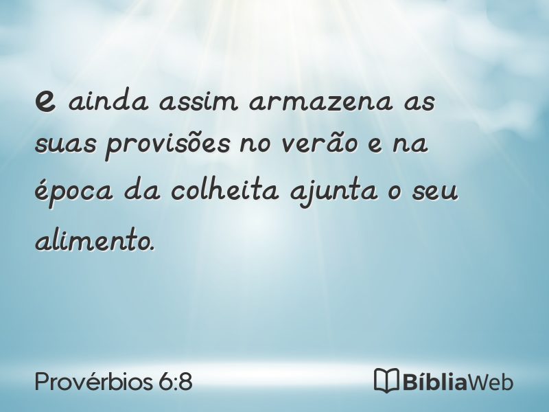 Provérbios 6:8 em imagem para compartilhar