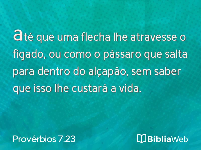Provérbios 7:23 em imagem para compartilhar