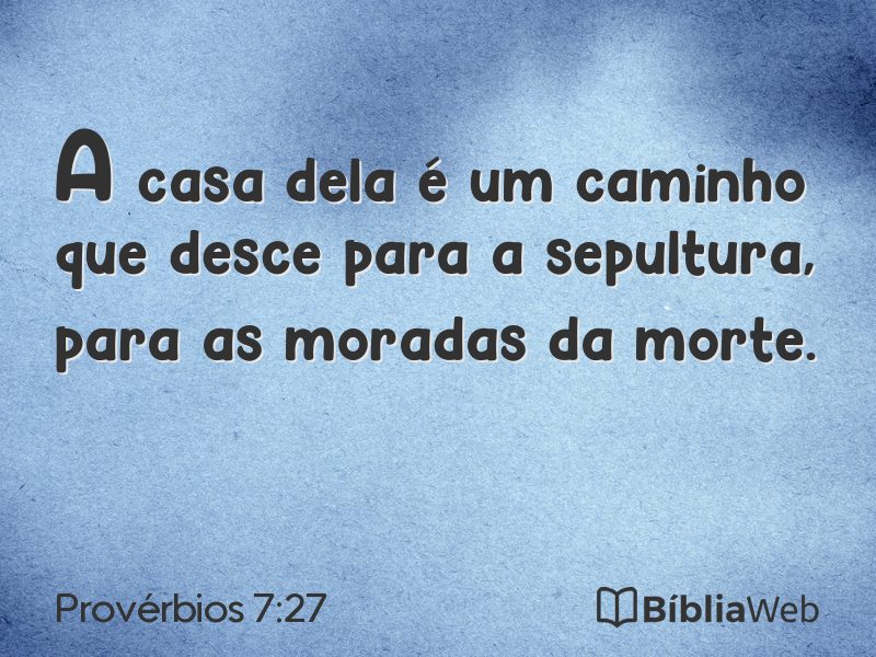 Provérbios 7:27 em imagem para compartilhar