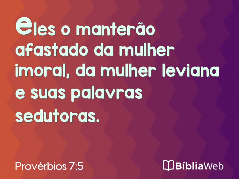 Provérbios 7:5 em imagem para compartilhar