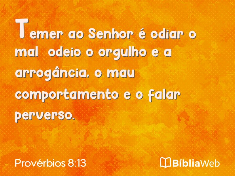 Provérbios 8:13 em imagem para compartilhar
