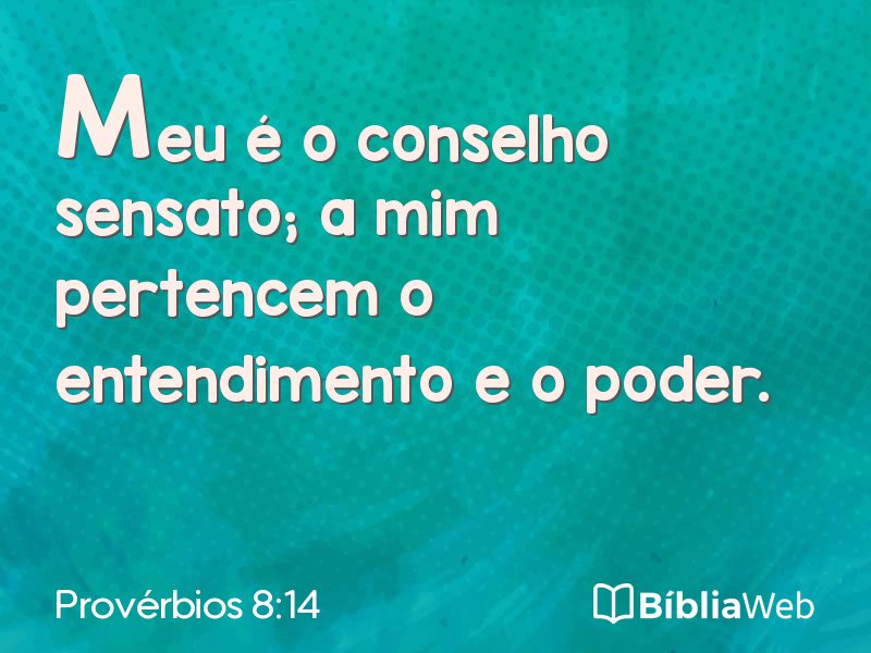 Provérbios 8:14 em imagem para compartilhar