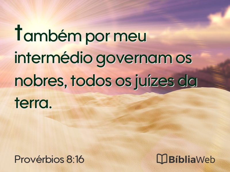 Provérbios 8:16 em imagem para compartilhar
