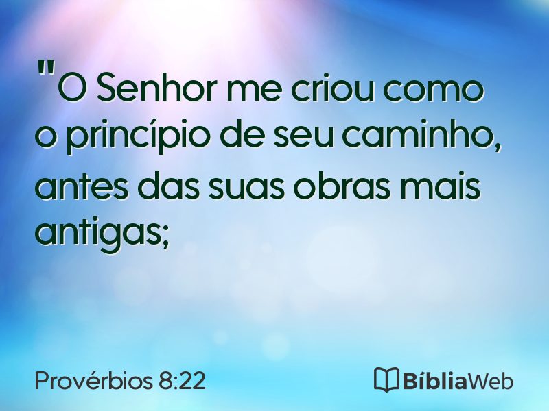 Provérbios 8:22 em imagem para compartilhar