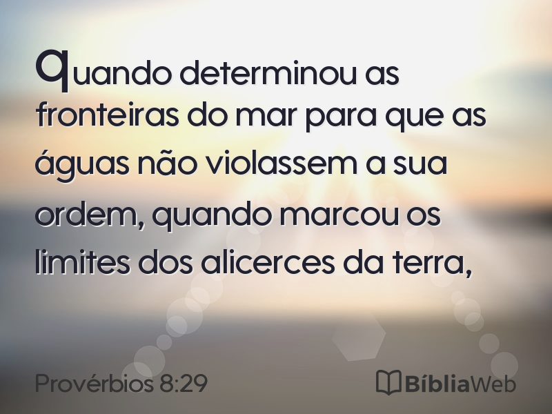 Provérbios 8:29 em imagem para compartilhar