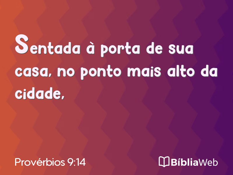 Provérbios 9:14 em imagem para compartilhar