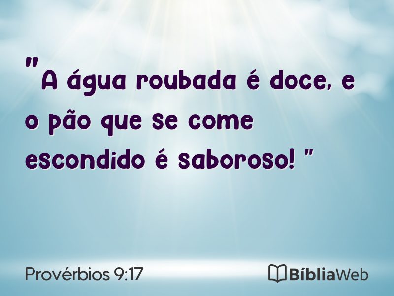 Provérbios 9:17 em imagem para compartilhar