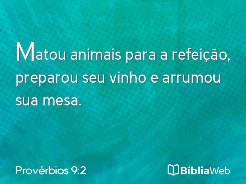 Provérbios 9:2 em imagem para compartilhar