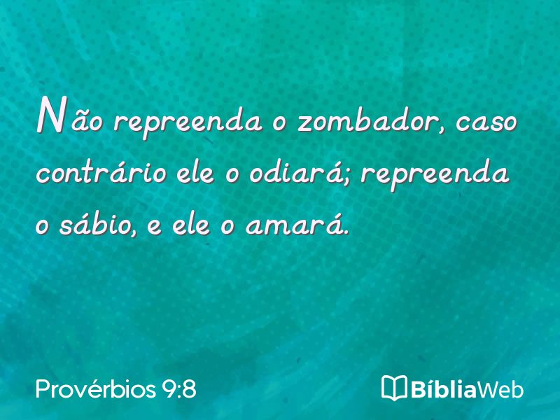Provérbios 9:8 em imagem para compartilhar