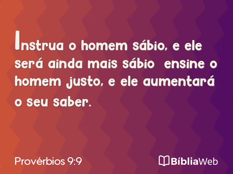 Provérbios 9:9 em imagem para compartilhar