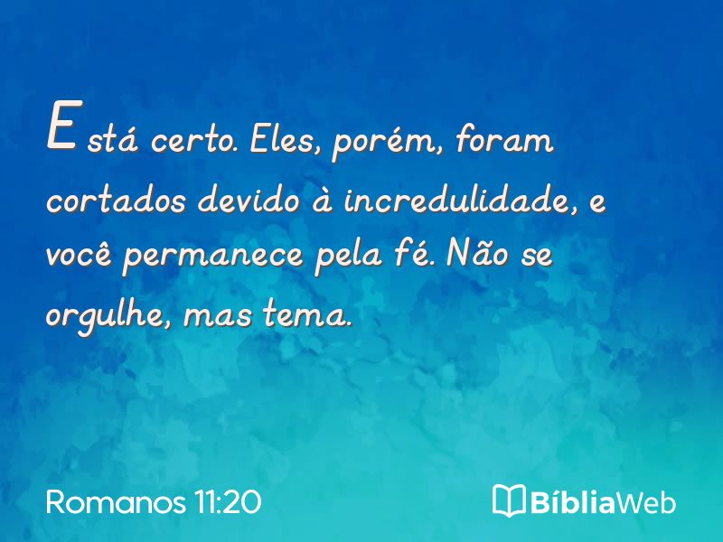 Romanos 11:20 em imagem para compartilhar