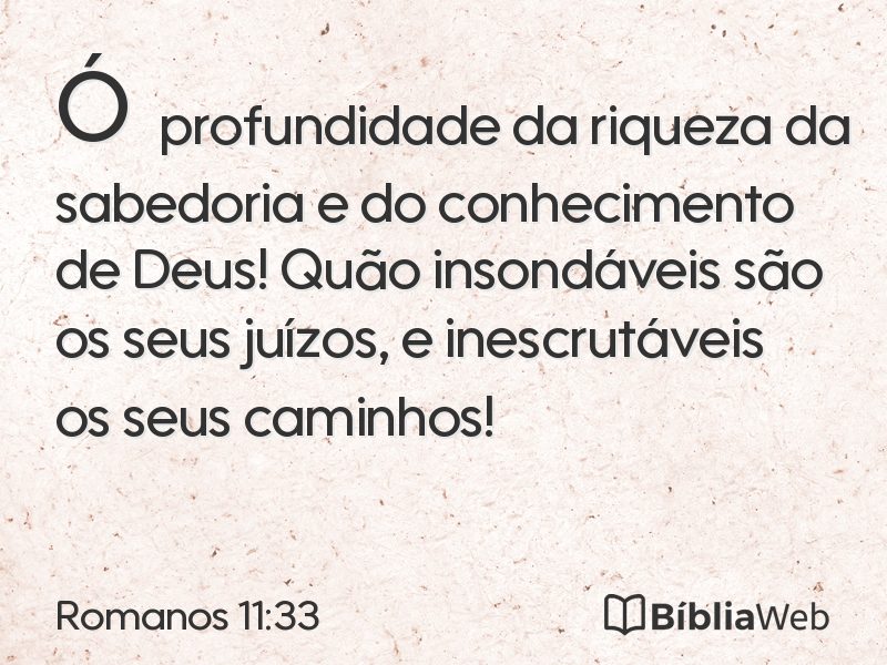 Romanos 11:33 em imagem para compartilhar
