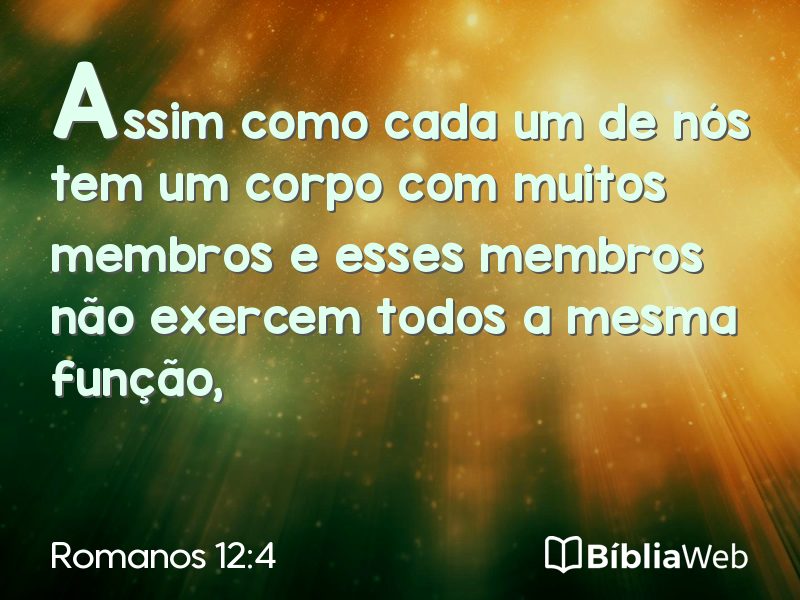 Romanos 12:4 em imagem para compartilhar